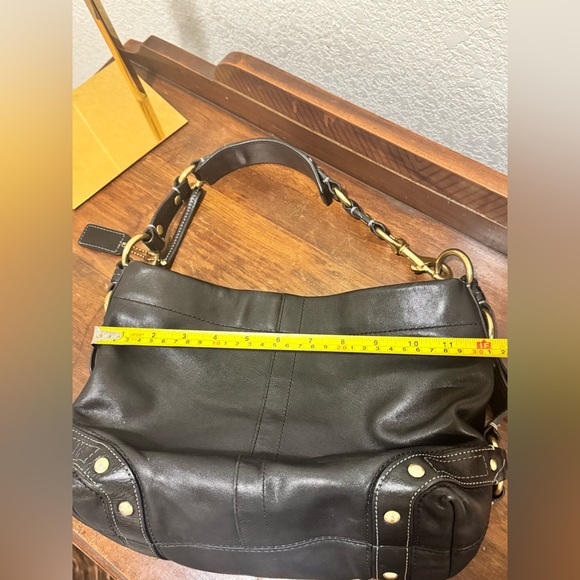 Coach Vintage Carly Hobo Black Nappa Leather Large Shoulder Bag Purse - Picture 7 of 8